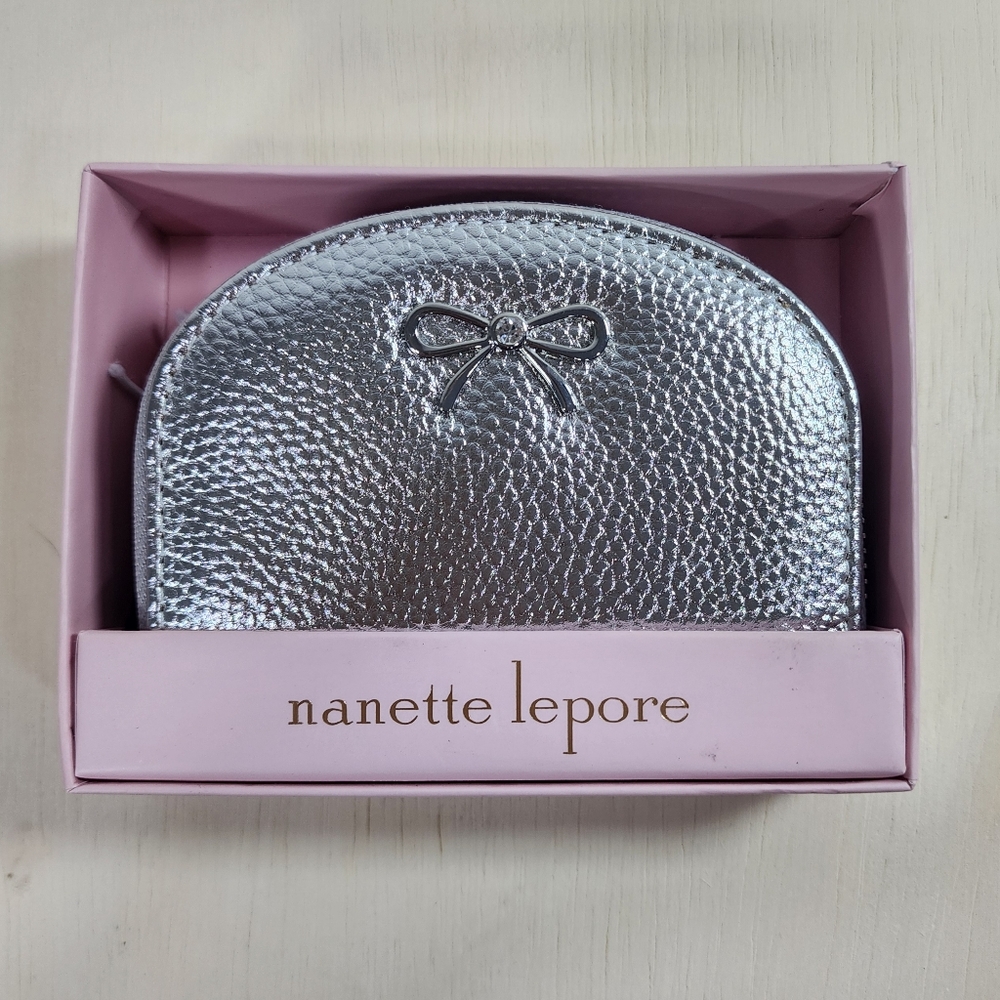 Nanette Lepore Silver Zip Wallet Plus Key Ring